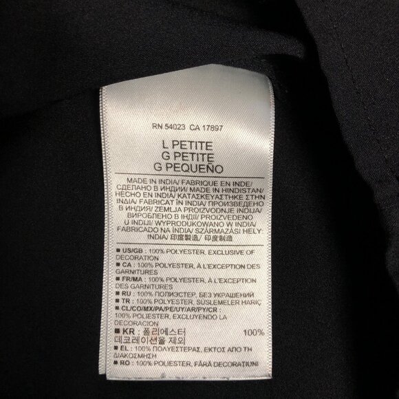 Banana Republic Sleeveless Top Womens Size Petite Large Black Bedazzled Collar - Picture 6 of 8